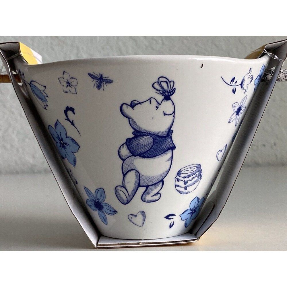 Disney Winnie the Pooh Blue Dreams Ramen Bowl & Chopsticks NEW